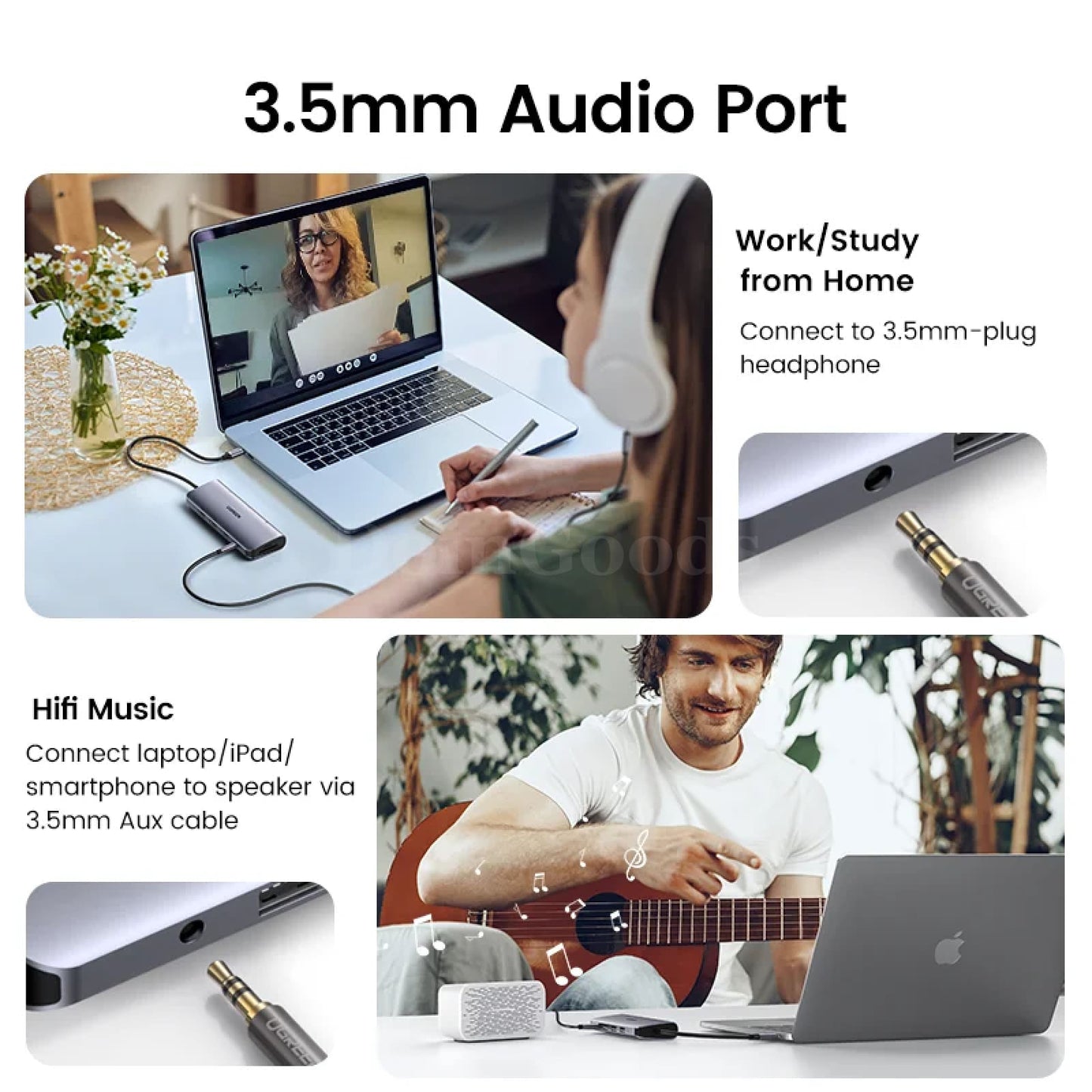 Ugreen 10-In-1 Usb C Hub Hdmi 4K Vga 3.0 Pd 3.5Mm For Macbook Ipad Pro 301635