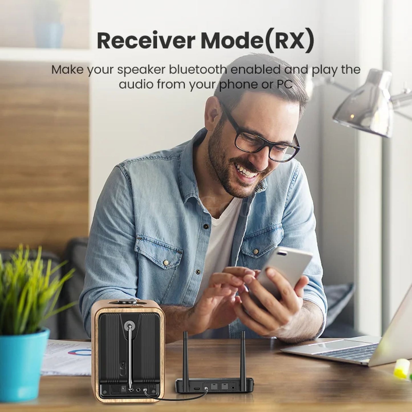 Ugreen 100M Long Range Bluetooth 5.0 Transmitter Receiver Aptx Ll Hd Tv Home 301635
