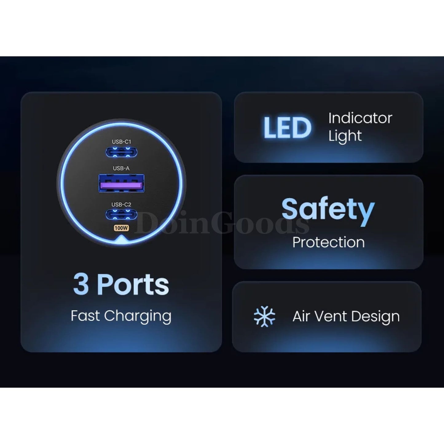 Ugreen 130W Usb C Car Charger Pd3.0 Quick Charge Xiaomi Iphone 15 14 Pro Laptops 301635