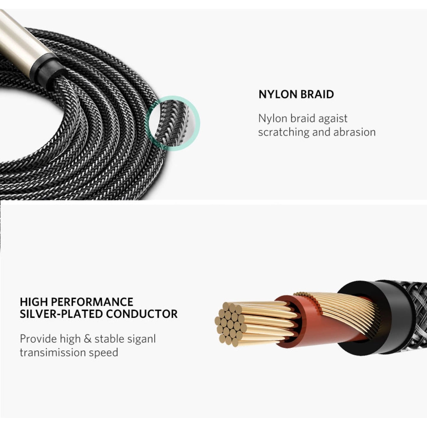 Ugreen 1/8 To 1/4 Inch Stereo Plug Cable Male 3.5Mm 6.35Mm Jack Audio Cord 301635
