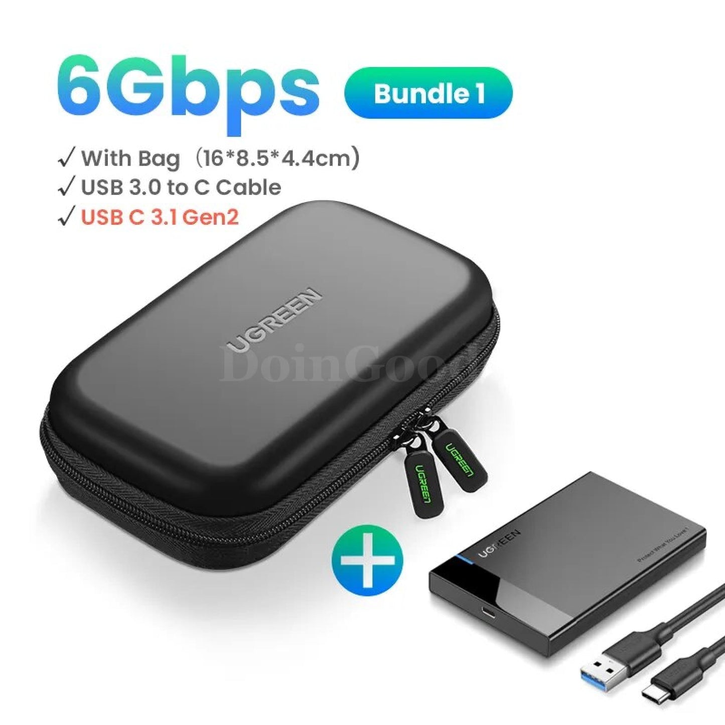 Ugreen 2.5 Sata To Usb 3.0 Hdd Case - Hard Drive Enclosure For Ssd And C Add Bag 301635-