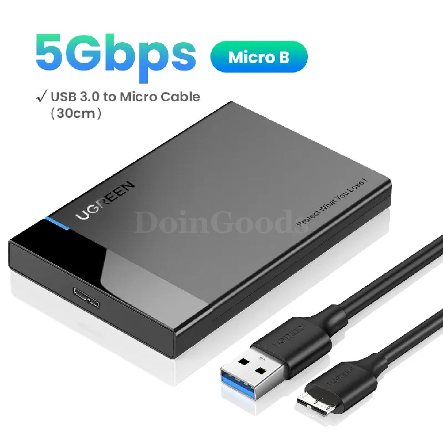 Ugreen 2.5 Sata To Usb 3.0 Hdd Case - Hard Drive Enclosure For Ssd And Micro B Model 301635-