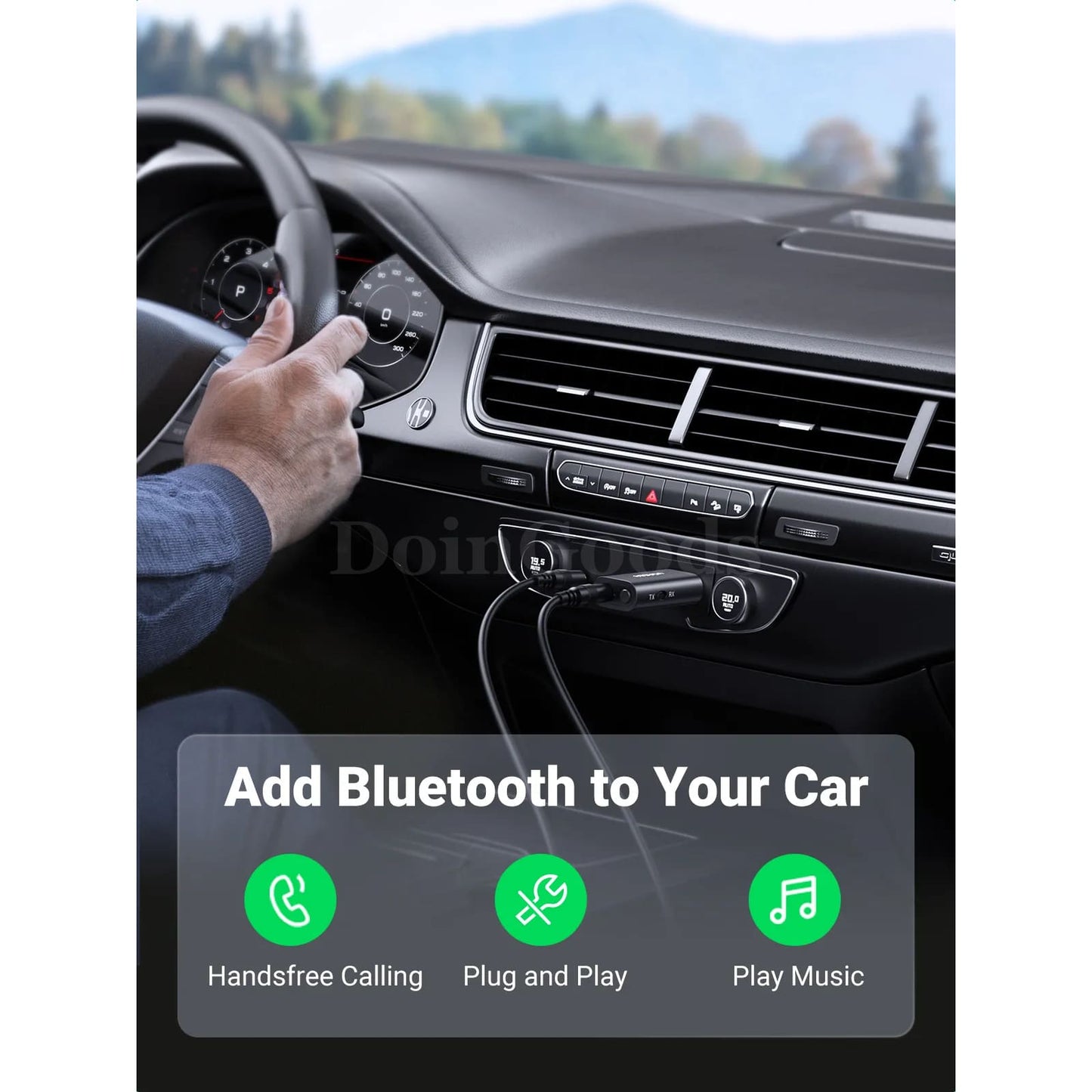 Ugreen 2 In 1 Bluetooth Car Adapter 5.1 Stereo Transmitter Receiver 3.5Mm Aux 301635