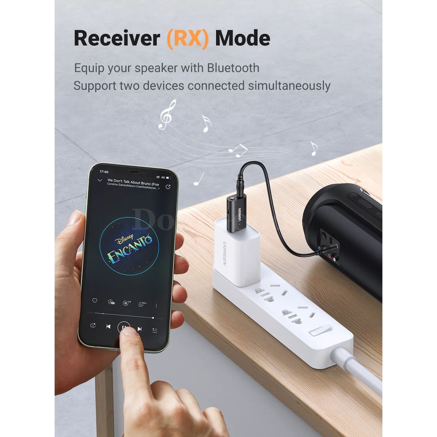 Ugreen 2 In 1 Bluetooth Car Adapter 5.1 Stereo Transmitter Receiver 3.5Mm Aux 301635