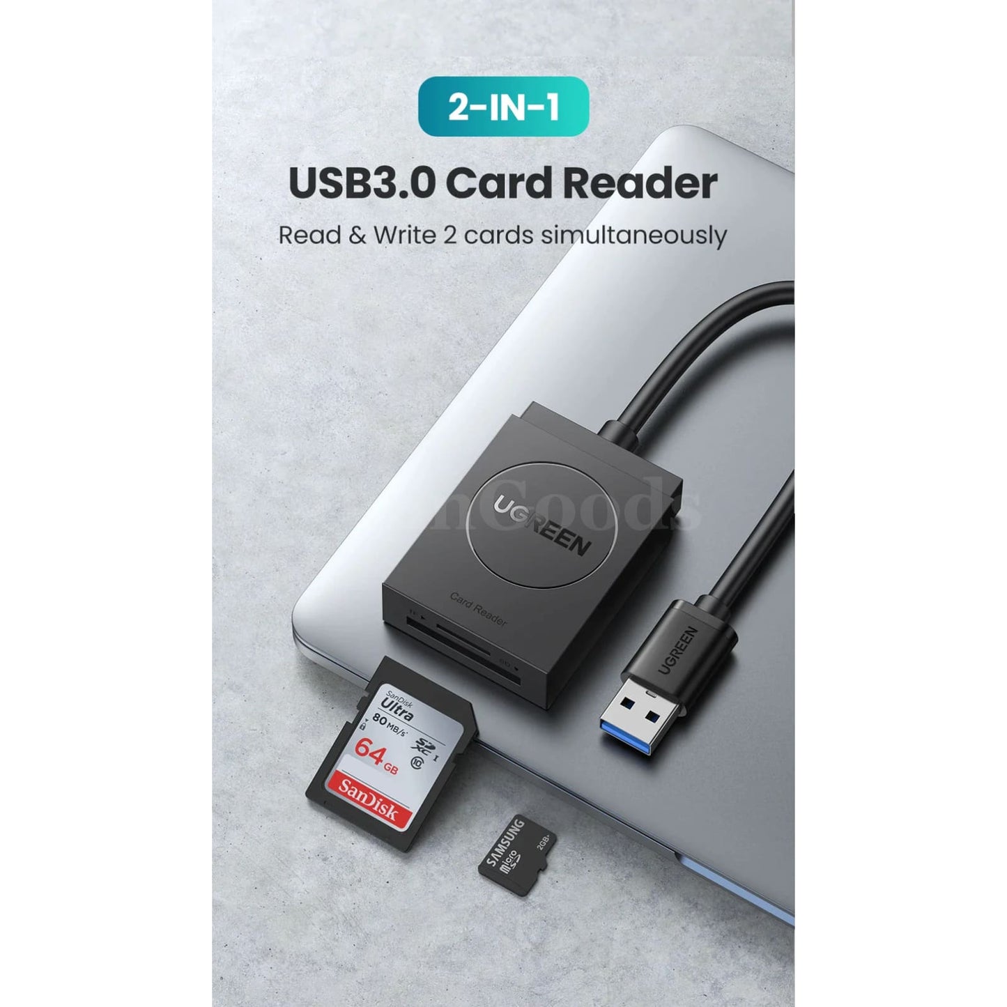 Ugreen 2-In-1 Card Reader Usb3.0 Usb-C Otg Sd Micro Tf For Laptop Pc Windows 301635