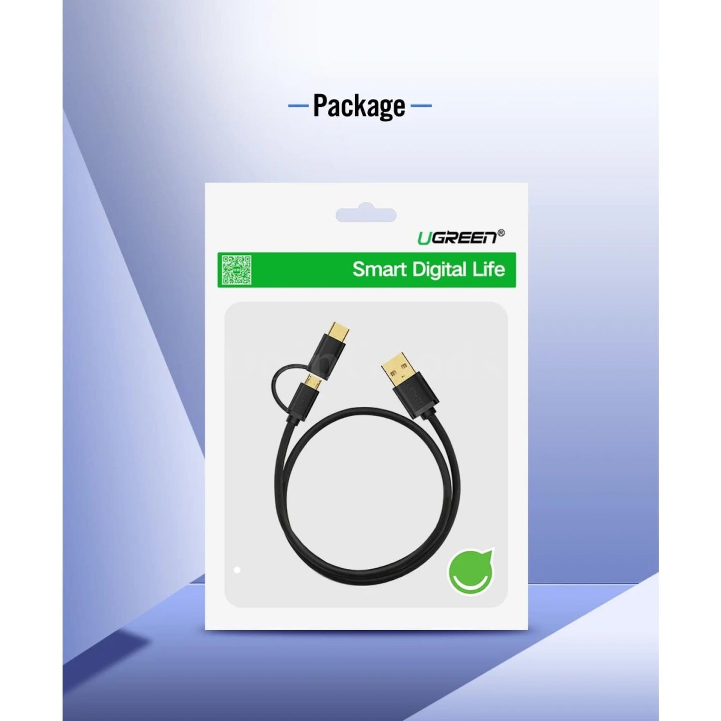 Ugreen 2-In-1 Usb Type C And Micro Cable For Samsung Galaxy S10 S9 Plus Fast Charging 301635