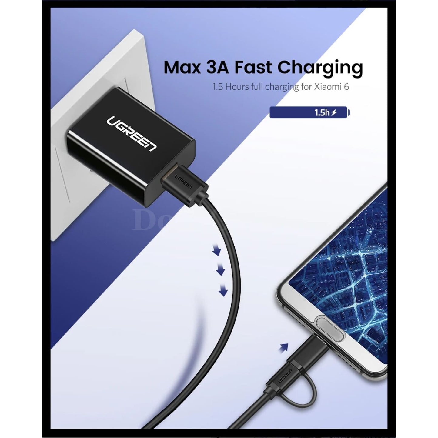 Ugreen 2-In-1 Usb Type C And Micro Cable For Samsung Galaxy S10 S9 Plus Fast Charging 301635
