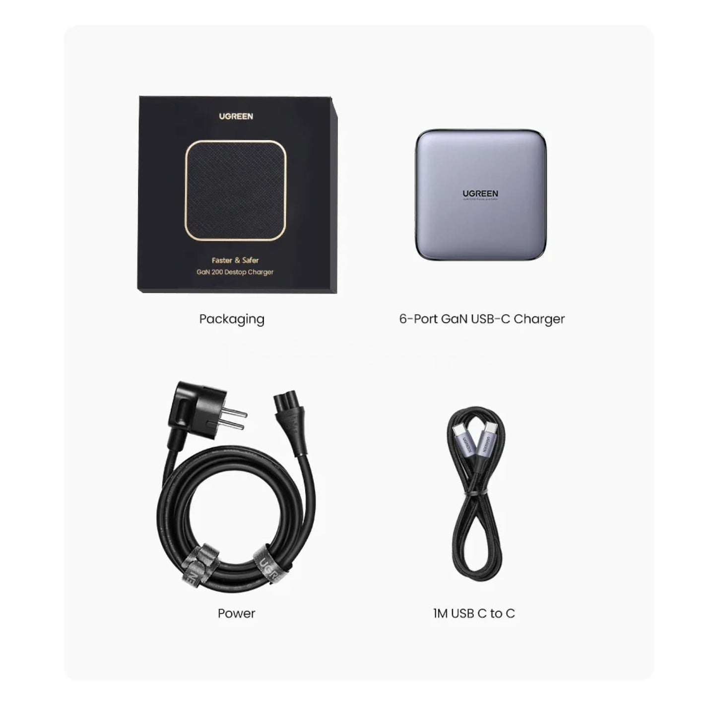 Ugreen 200W Gan Charger 6-In-1 Desktop Fast Adapter Iphone Xiaomi Samsung 301635