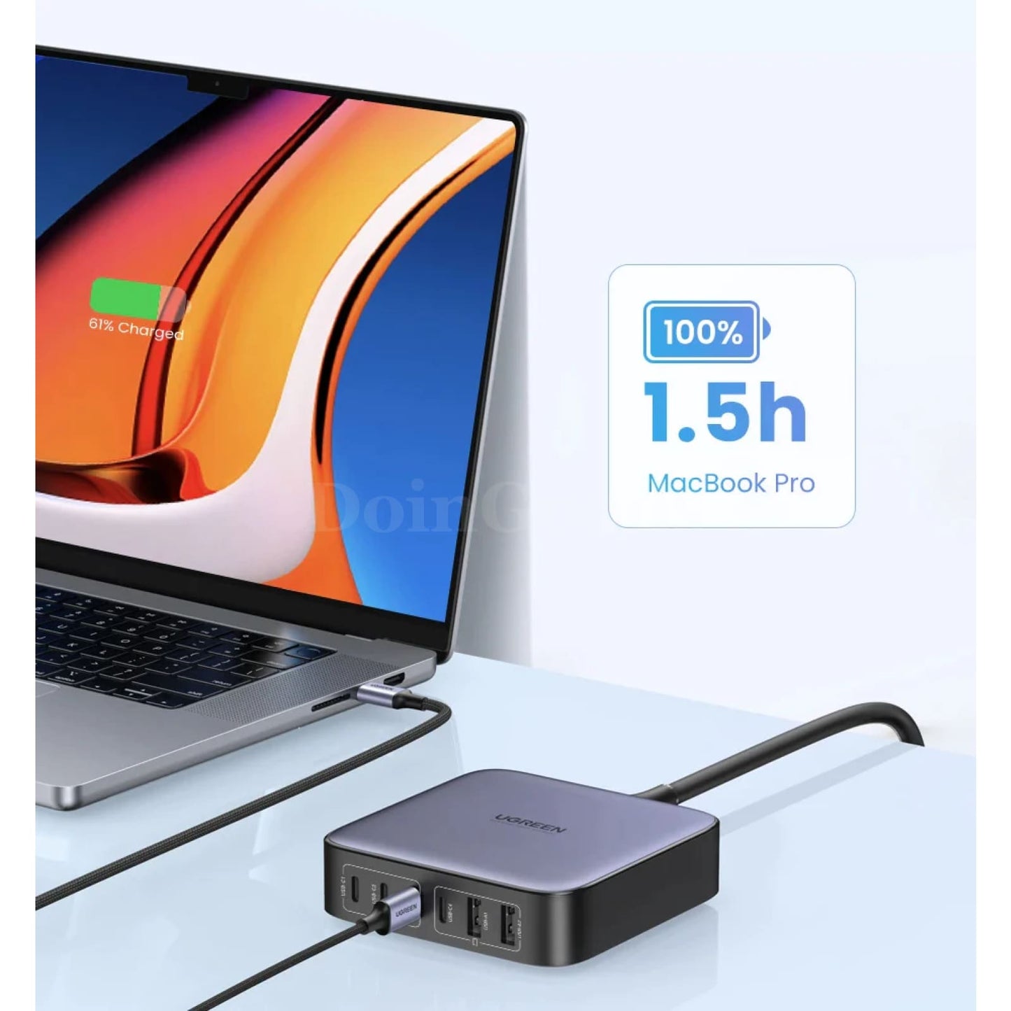 Ugreen 200W Gan Charger 6-In-1 Desktop Fast Adapter Iphone Xiaomi Samsung 301635