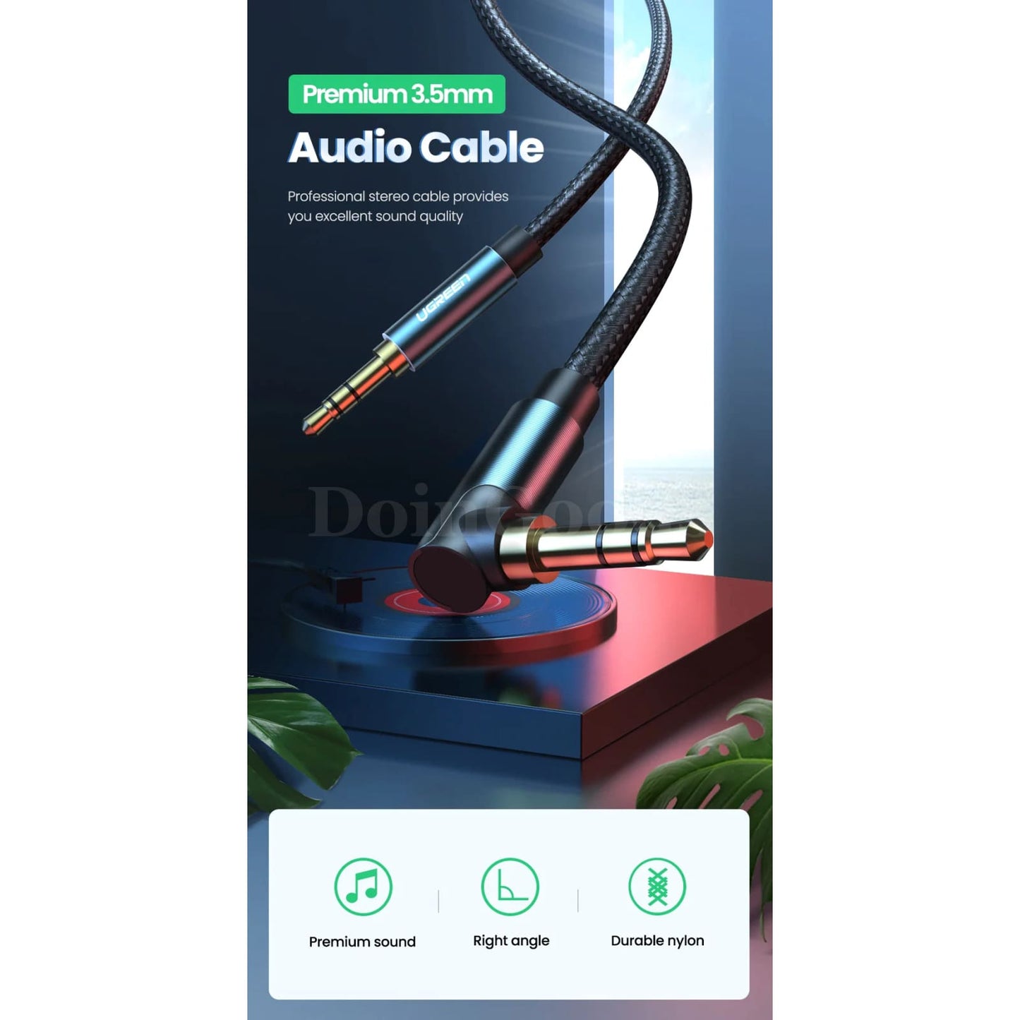 Ugreen 3.5Mm Male Audio Jack Aux Cable For Car Headphones Mp3/4 And Phones 301635