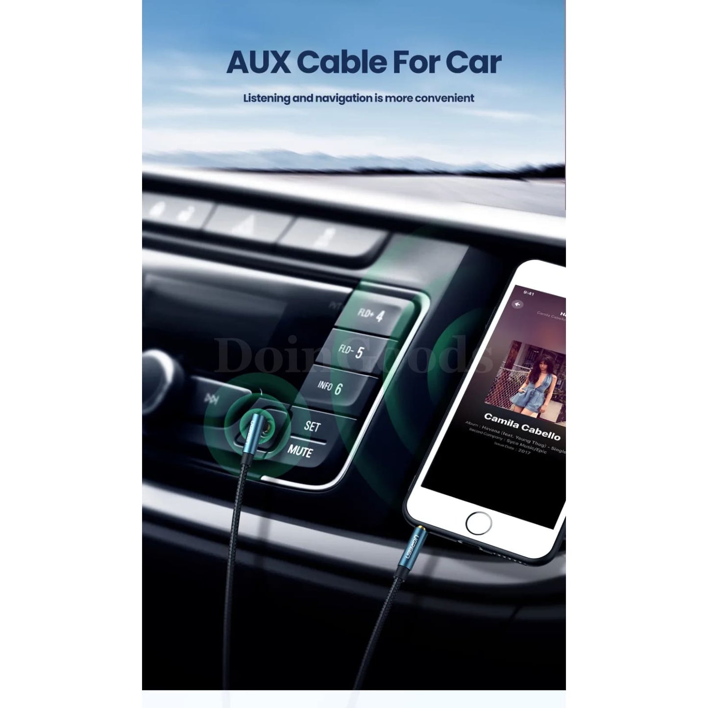 Ugreen 3.5Mm Male Audio Jack Aux Cable For Car Headphones Mp3/4 And Phones 301635