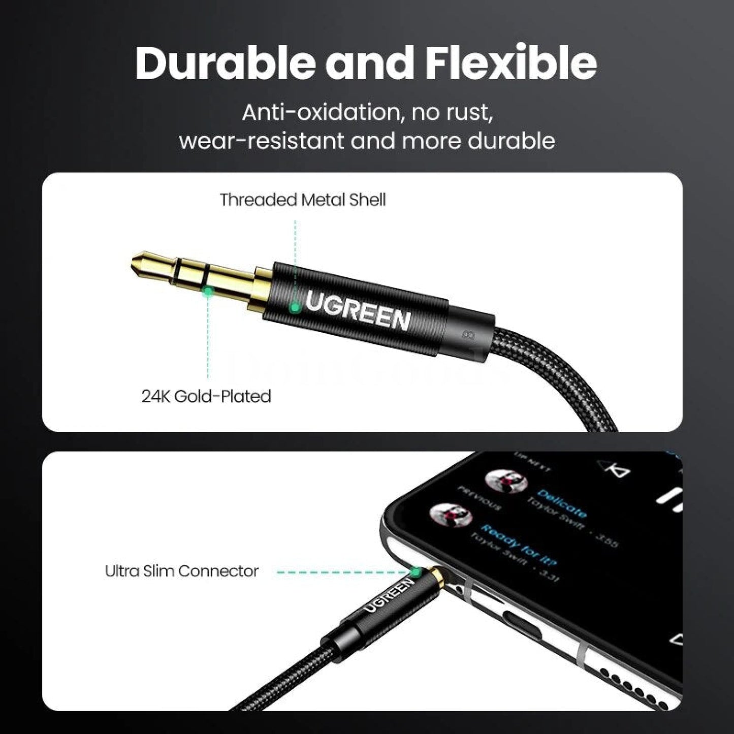 Ugreen 3.5Mm Male To Aux Cable - Audio For Iphone Computer Headphones And More 301635-