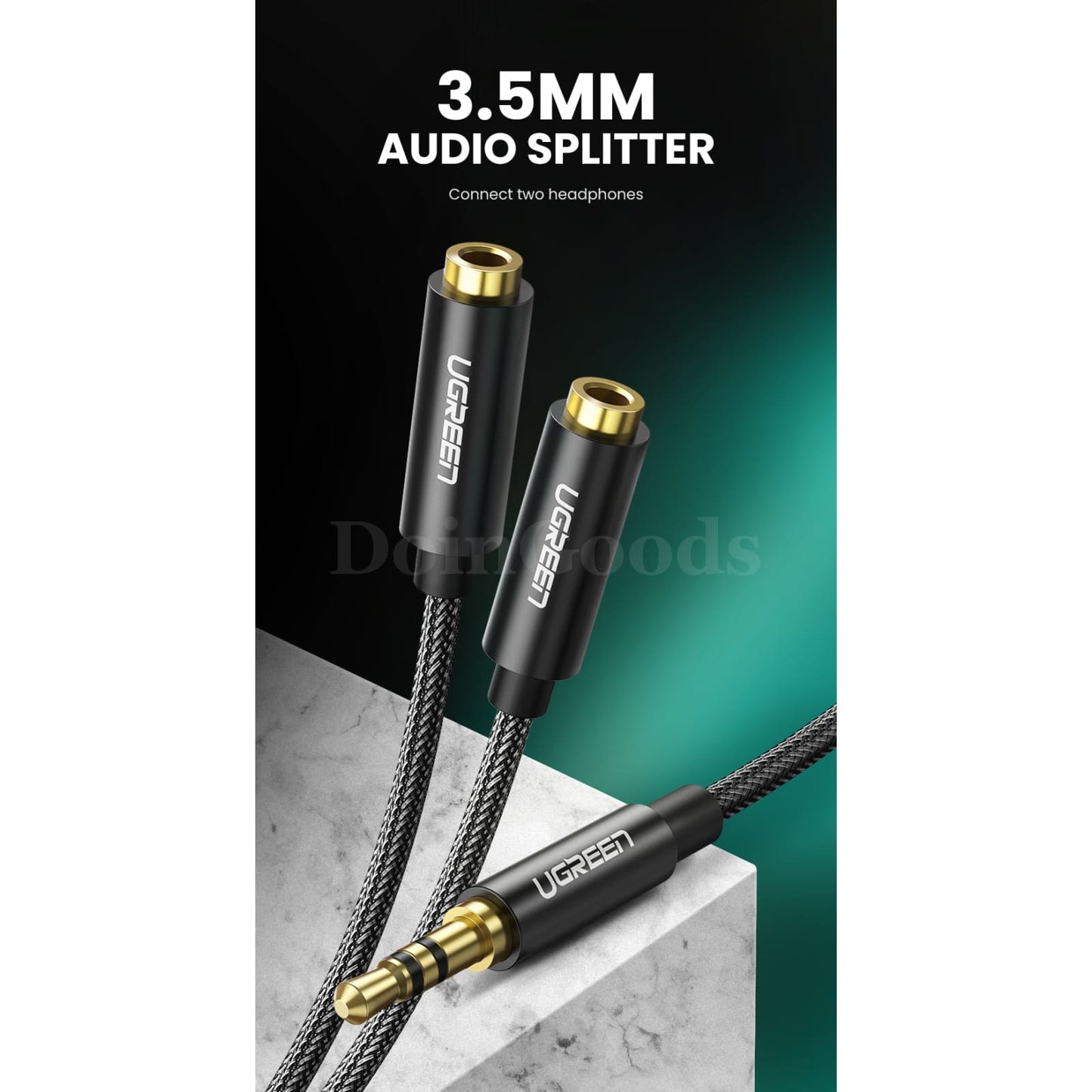 Ugreen 3.5Mm Male To Female Splitter 2 Audio Headphone Y Cable Adapter Aux Plug 301635