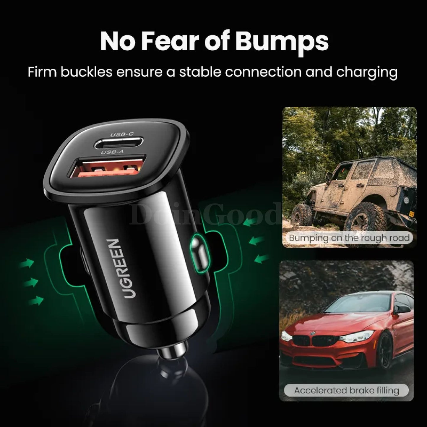 Ugreen 30W Usb Car Charger Quick Charge 4.0 Qc3.0 Pd Type C For Iphone 15 Xiaomi 301635