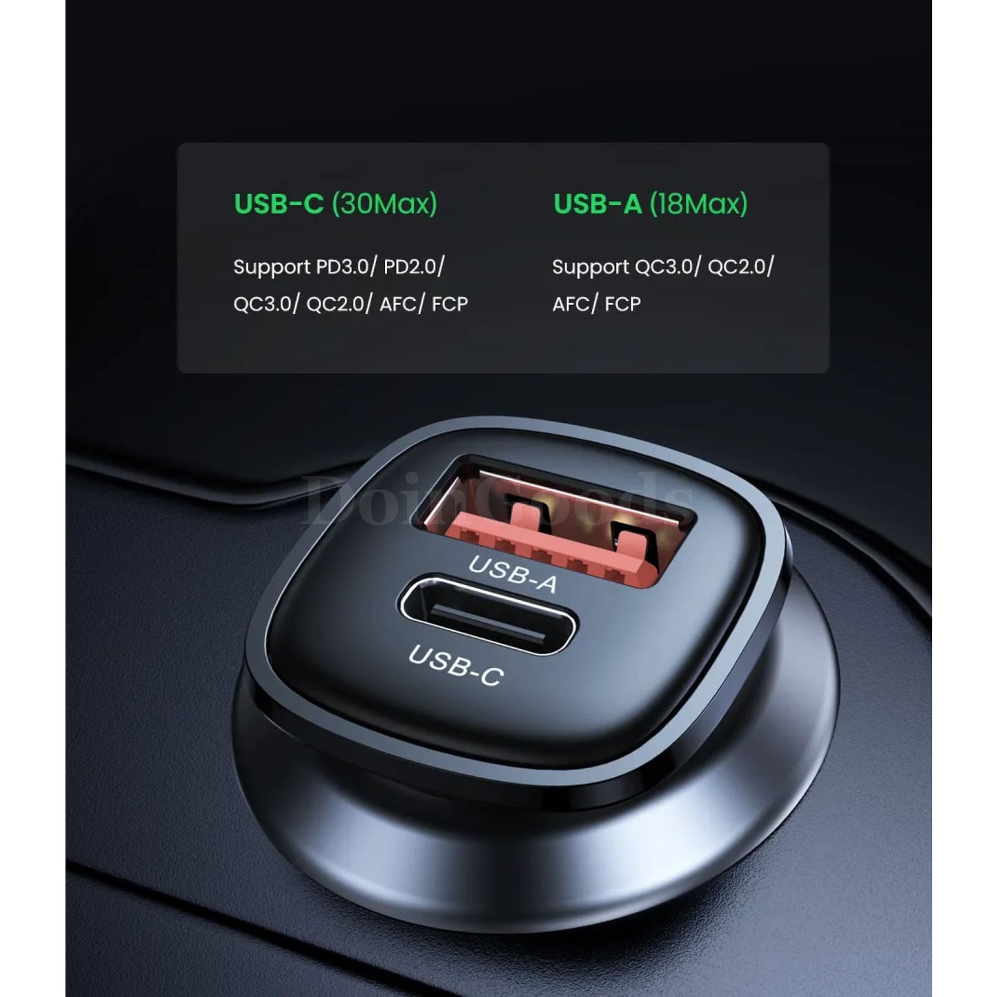 Ugreen 30W Usb Car Charger Quick Charge 4.0 Qc3.0 Pd Type C For Iphone 15 Xiaomi 301635
