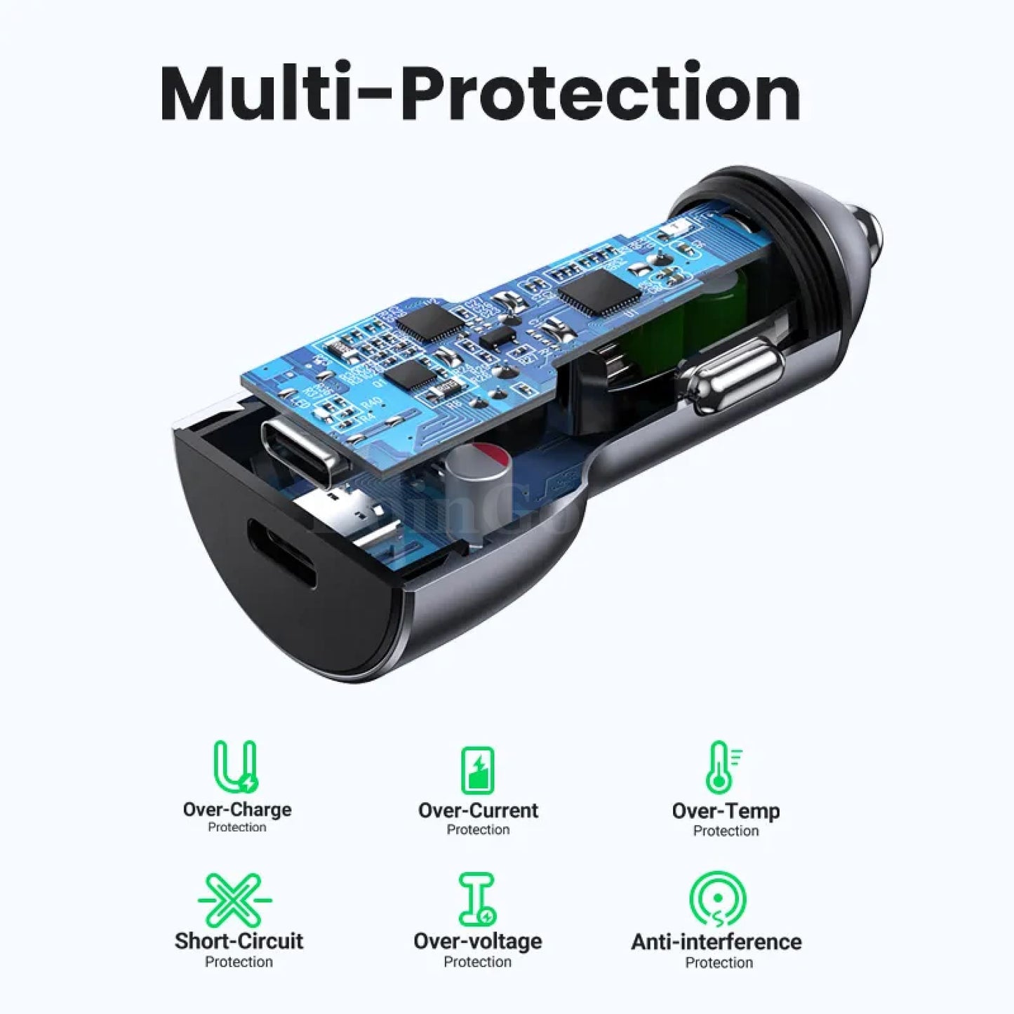 Ugreen 36W Quick Charge 4.0/3.0 Usb Car Charger Type C Pd For Iphone 14 13 12 Xiaomi 301635