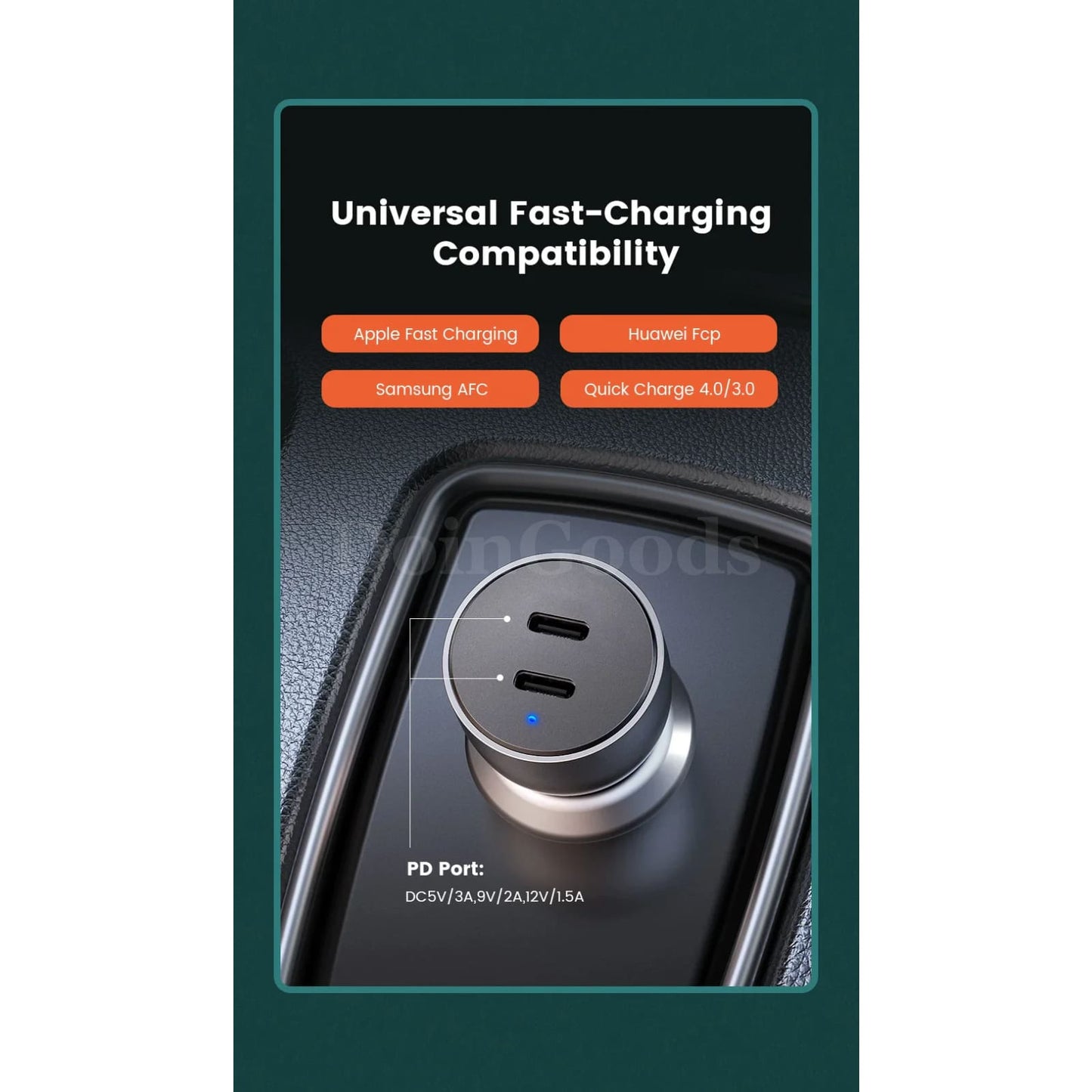 Ugreen 36W Quick Charge 4.0/3.0 Usb Car Charger Type C Pd For Iphone 14 13 12 Xiaomi 301635