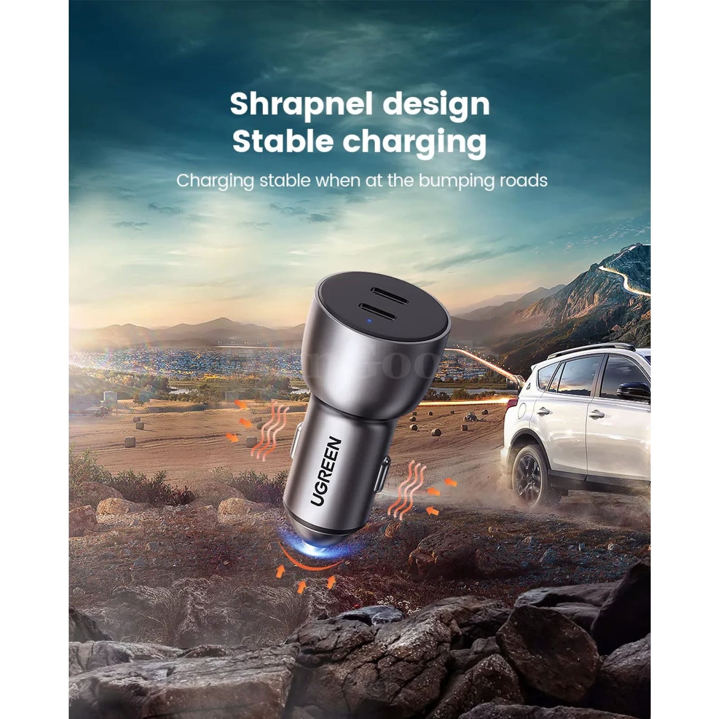 Ugreen 36W Quick Charge 4.0/3.0 Usb Car Charger Type C Pd For Iphone 14 13 12 Xiaomi 301635