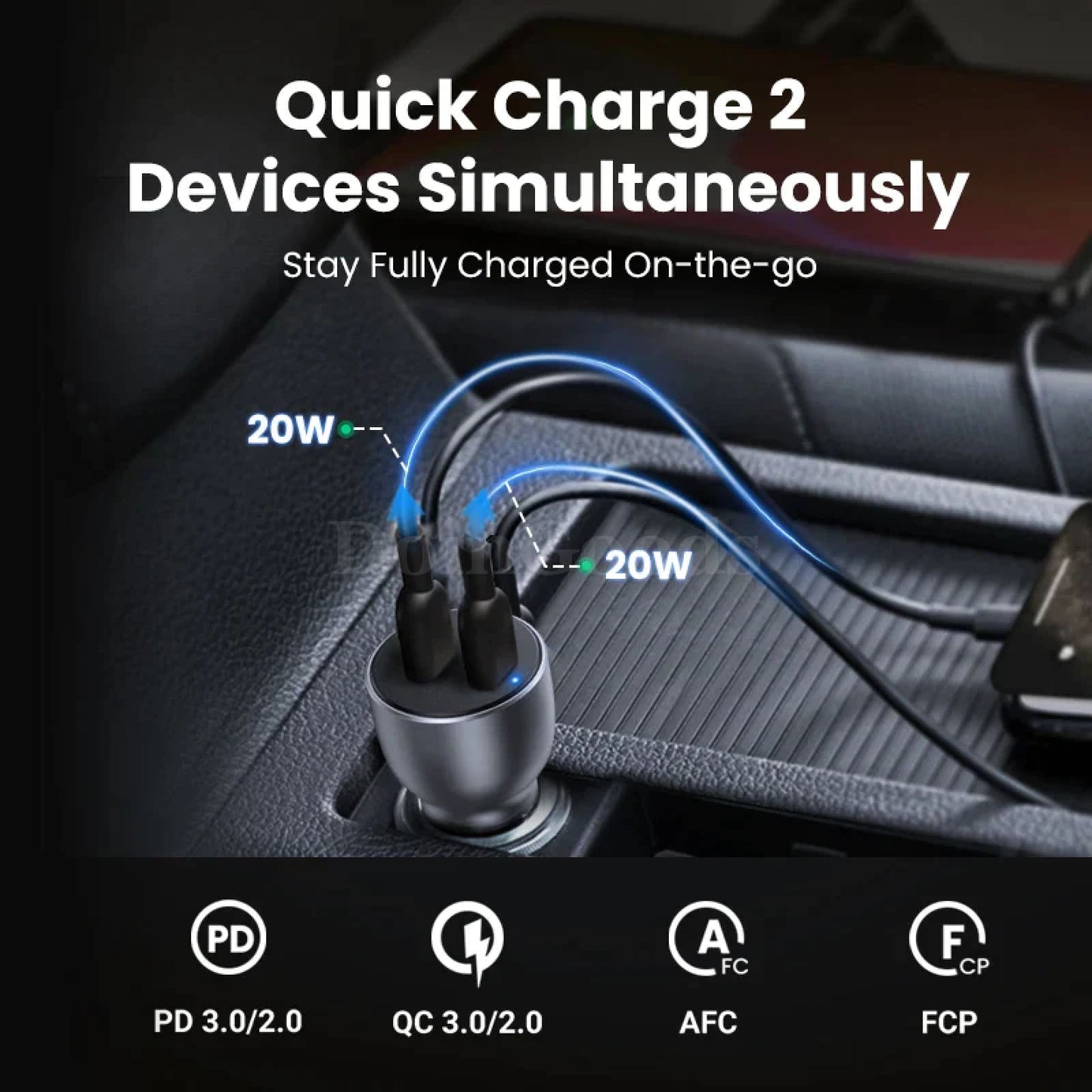 Ugreen 36W Quick Charge 4.0/3.0 Usb Car Charger Type C Pd For Iphone 14 13 12 Xiaomi 301635