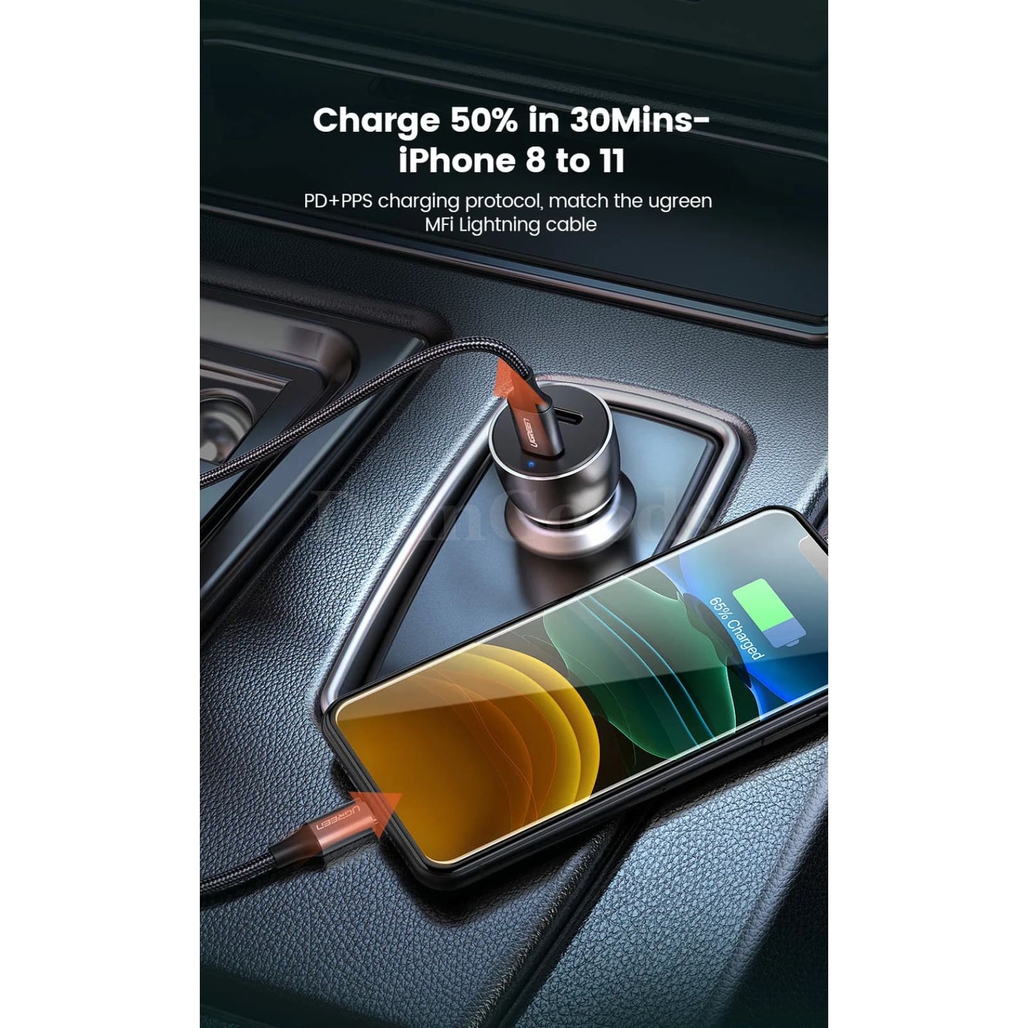 Ugreen 36W Quick Charge 4.0/3.0 Usb Car Charger Type C Pd For Iphone 14 13 12 Xiaomi 301635