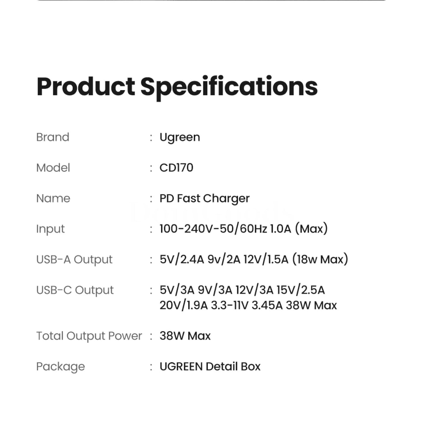 Ugreen 38W Fast Usb Charger Qc 4.0/3.0 Type C Pd For Iphone 14 13 301635
