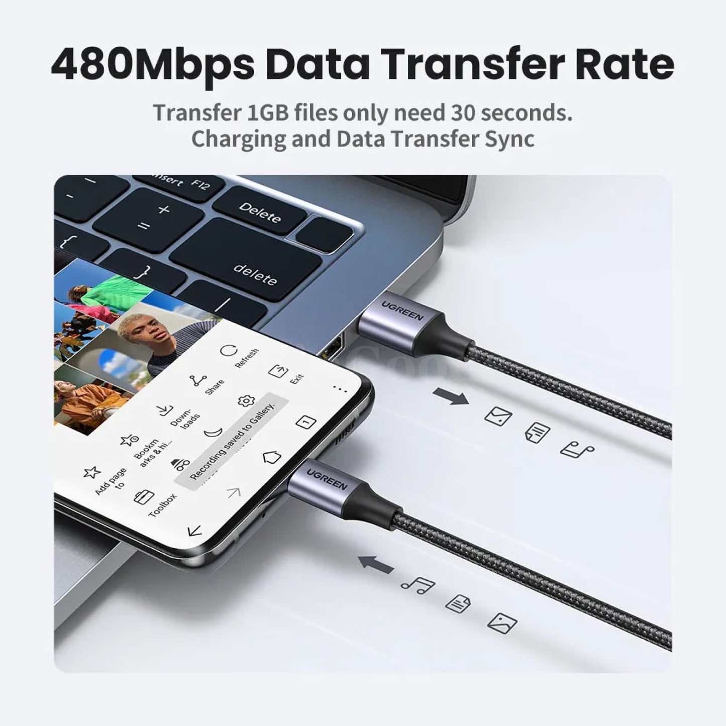 Ugreen 3A Usb Type C Cable Fast Charging Realme Xiaomi Samsung S21 Ipad Poco 301635