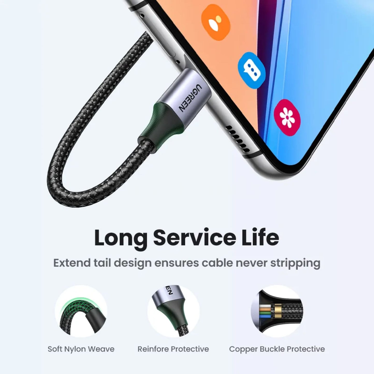 Ugreen 3A Usb Type C Cable Fast Charging Realme Xiaomi Samsung S21 Ipad Poco 301635
