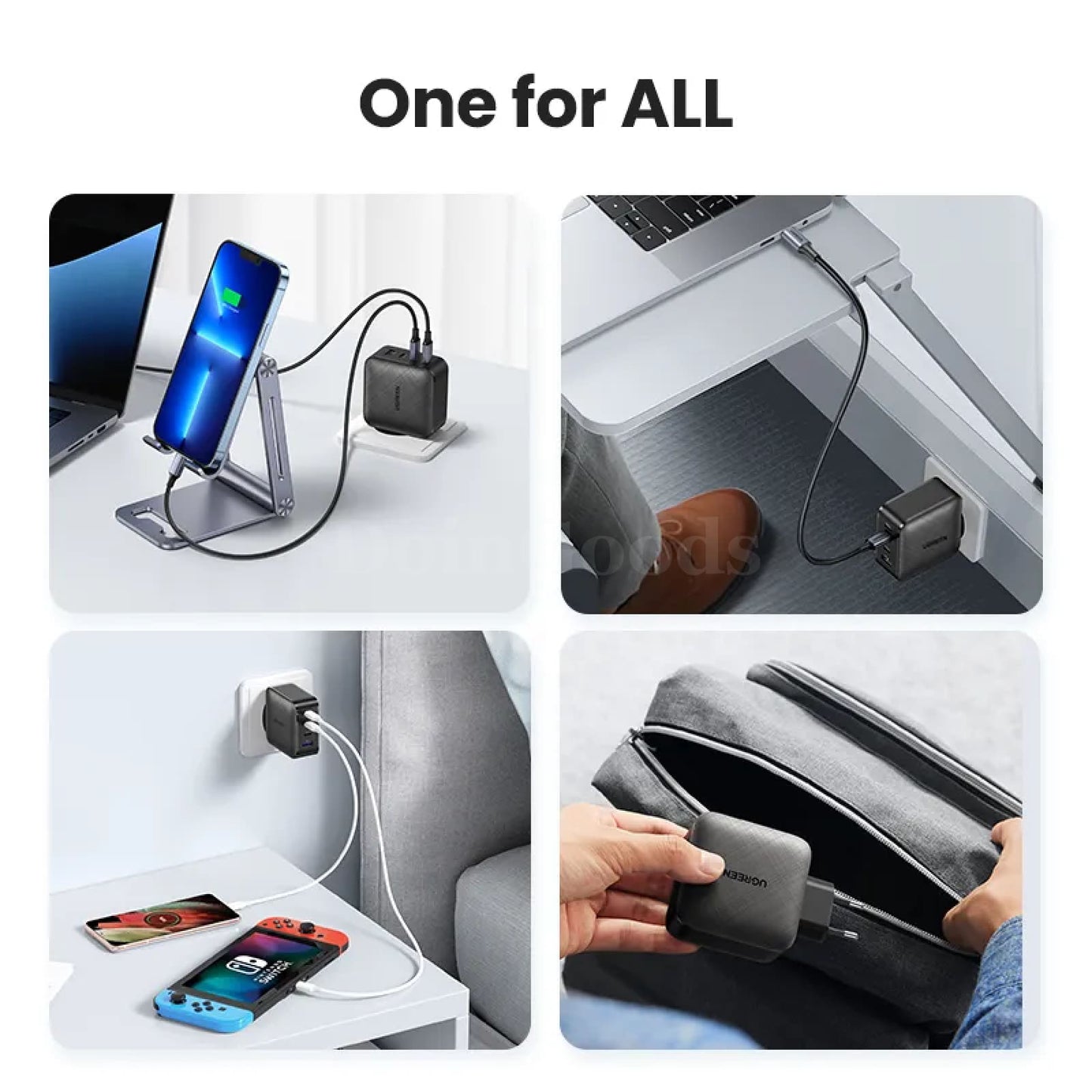 Ugreen 65W Gan Charger Quick Charge 4.0/3.0 Type C Pd For Iphone 15 14 13 Xiaomi 301635
