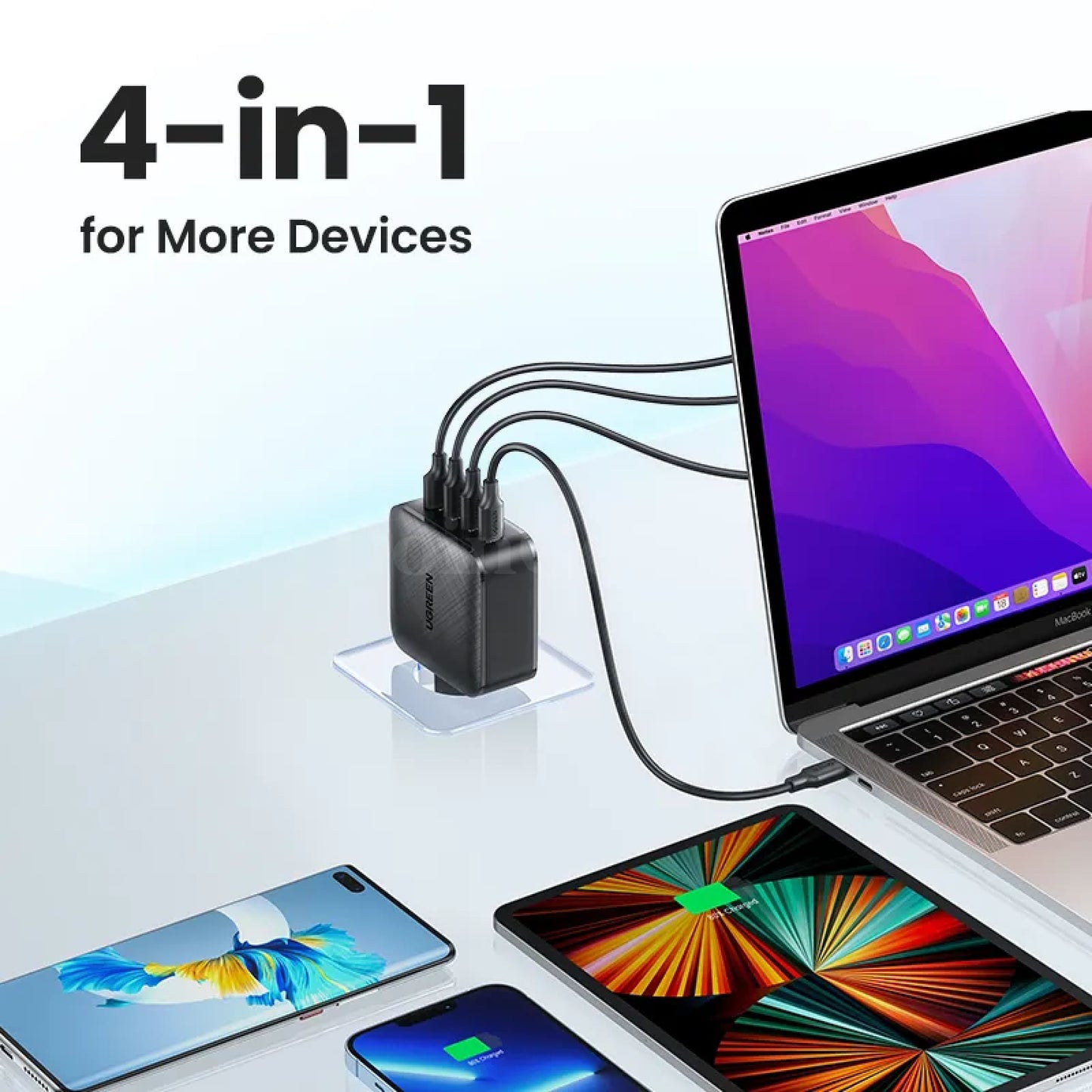 Ugreen 65W Gan Charger Quick Charge 4.0/3.0 Type C Pd For Iphone 15 14 13 Xiaomi 301635