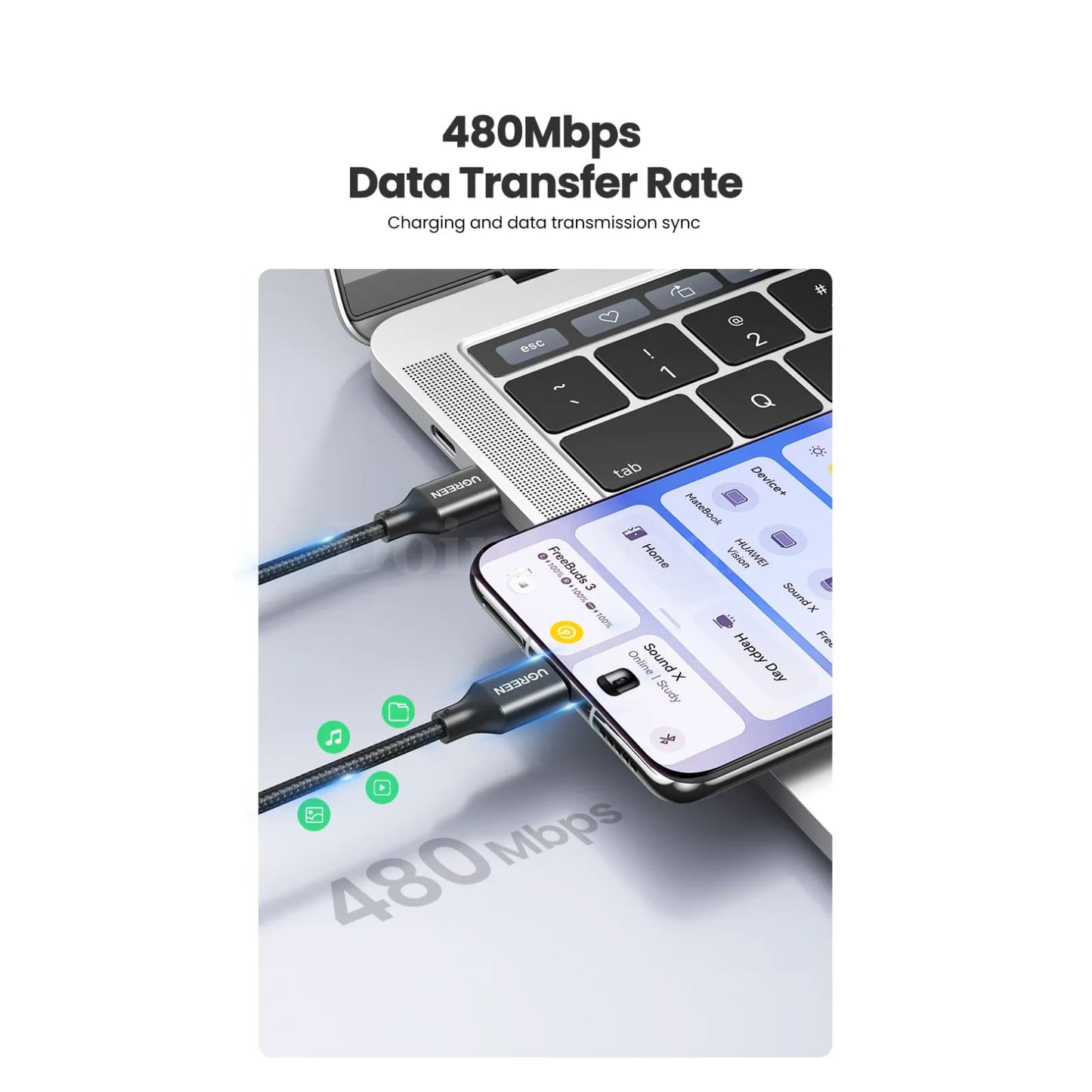 Ugreen 6A Usb Type C Cable Fast Charging Huawei Mate Honor Xiaomi Super Charge 301635