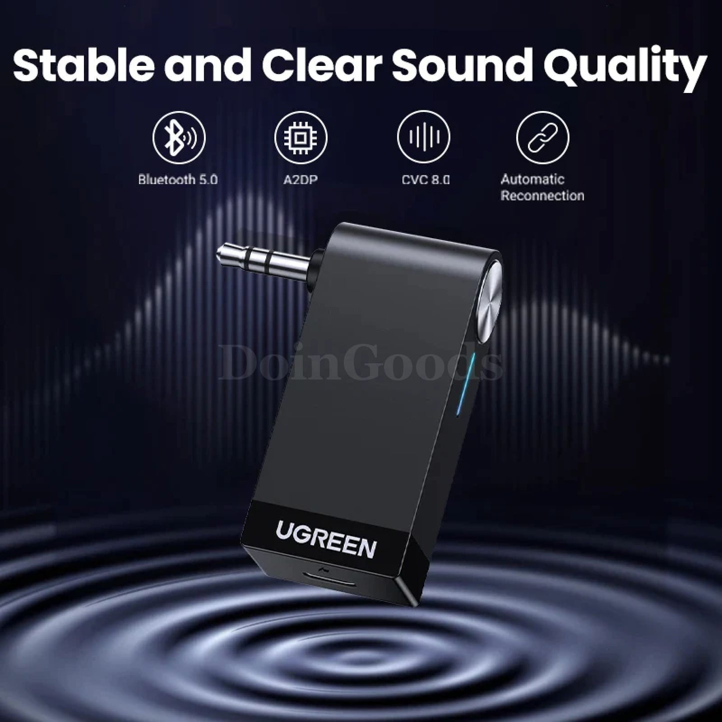 Ugreen Aux Bluetooth Receiver 3.5Mm For Car Portable Adapter 5.0 Home Stereo 301635