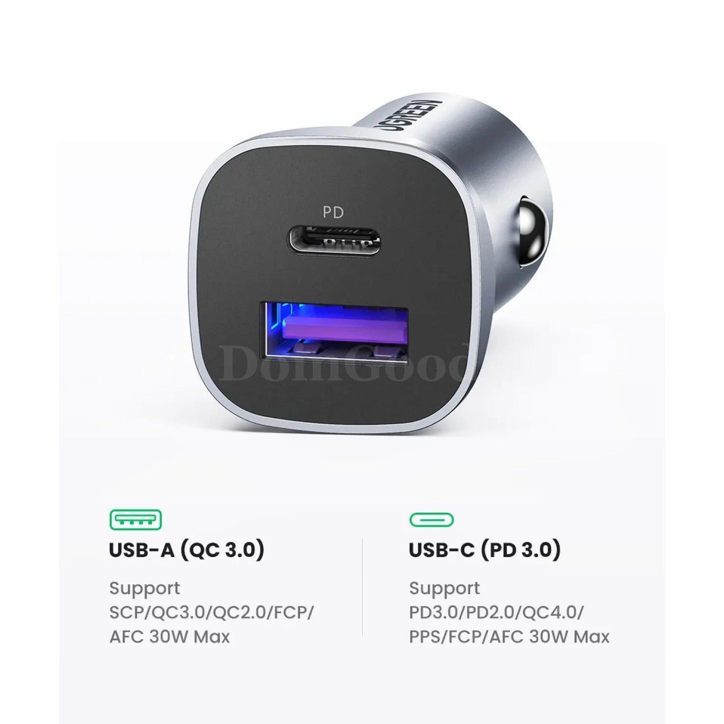 Ugreen Car Charger Fast Usb Type C Quick Charge 4.0 3.0 Iphone 15/14/13 Xiaomi 301635