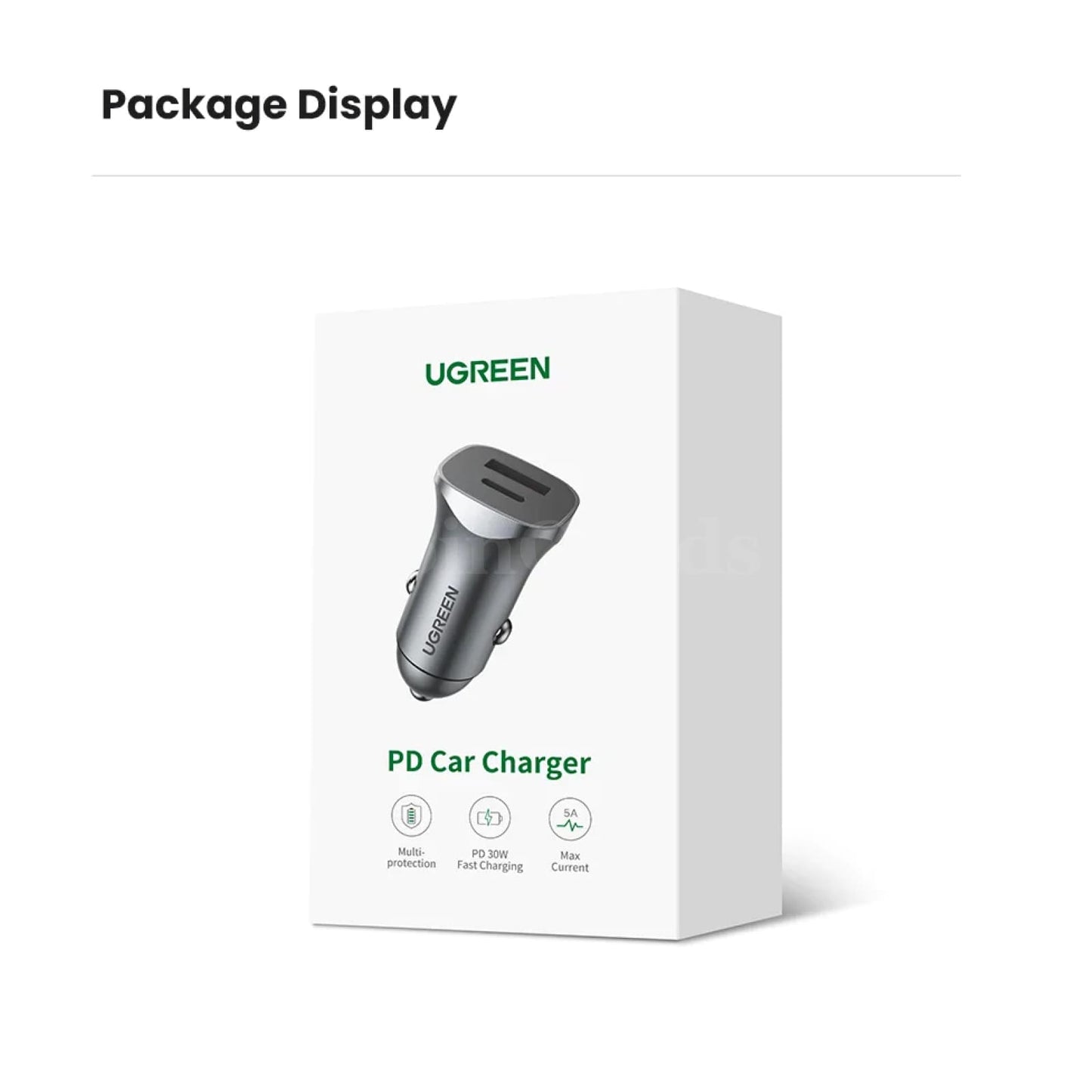 Ugreen Car Charger Fast Usb Type C Quick Charge 4.0 3.0 Iphone 15/14/13 Xiaomi 301635