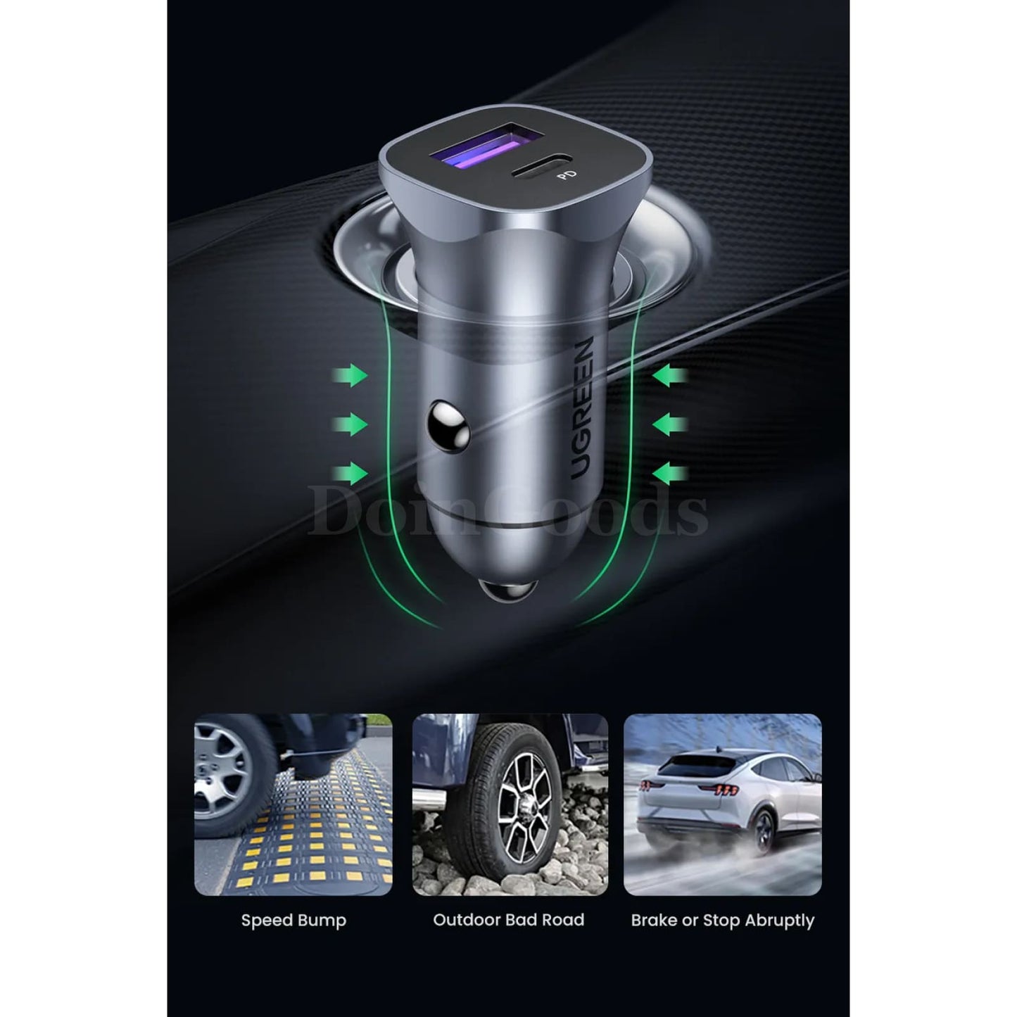 Ugreen Car Charger Fast Usb Type C Quick Charge 4.0 3.0 Iphone 15/14/13 Xiaomi 301635