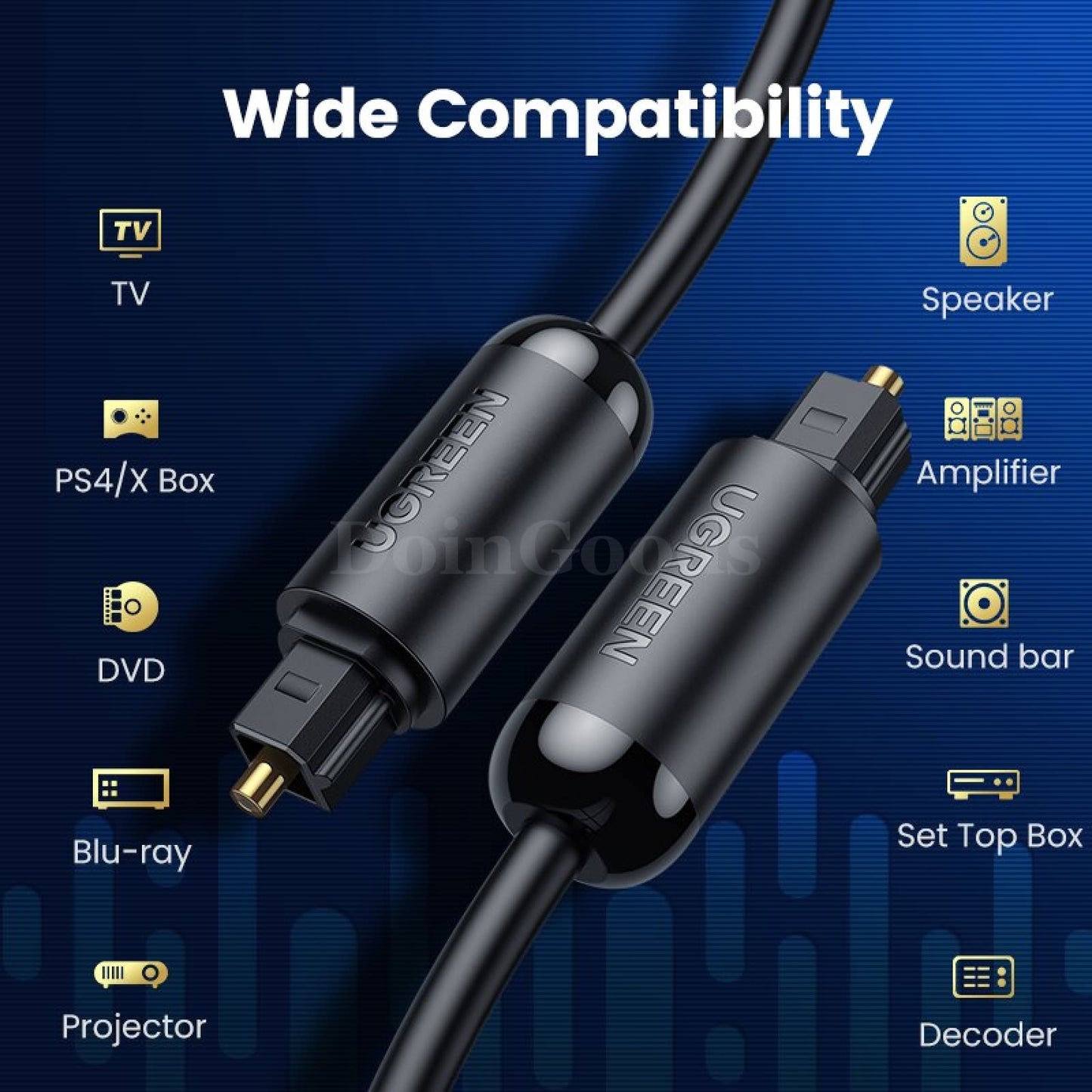 Ugreen Digital Optical Audio Cable - Toslink Spdif Coaxial For Soundbar Amplifiers 301635