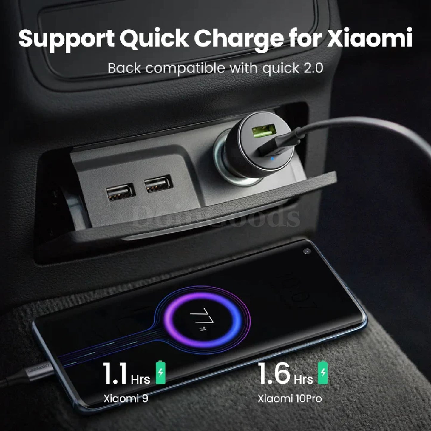 Ugreen Fast Car Charger Quick Charge 3.0 For Redmi Note 10 Xiaomi Iphone Samsung 301635