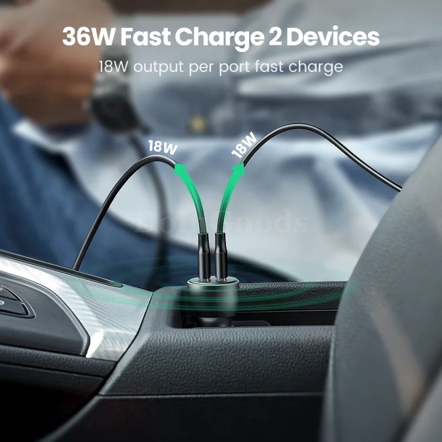 Ugreen Fast Car Charger Quick Charge 3.0 For Redmi Note 10 Xiaomi Iphone Samsung 301635