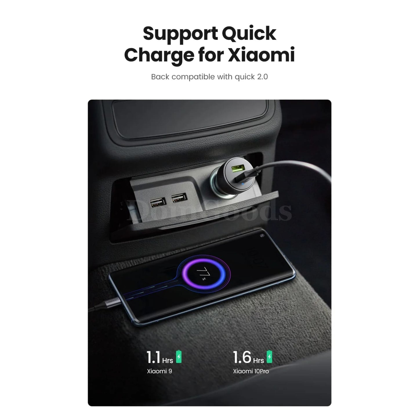 Ugreen Fast Car Charger Quick Charge 3.0 For Redmi Note 10 Xiaomi Iphone Samsung 301635