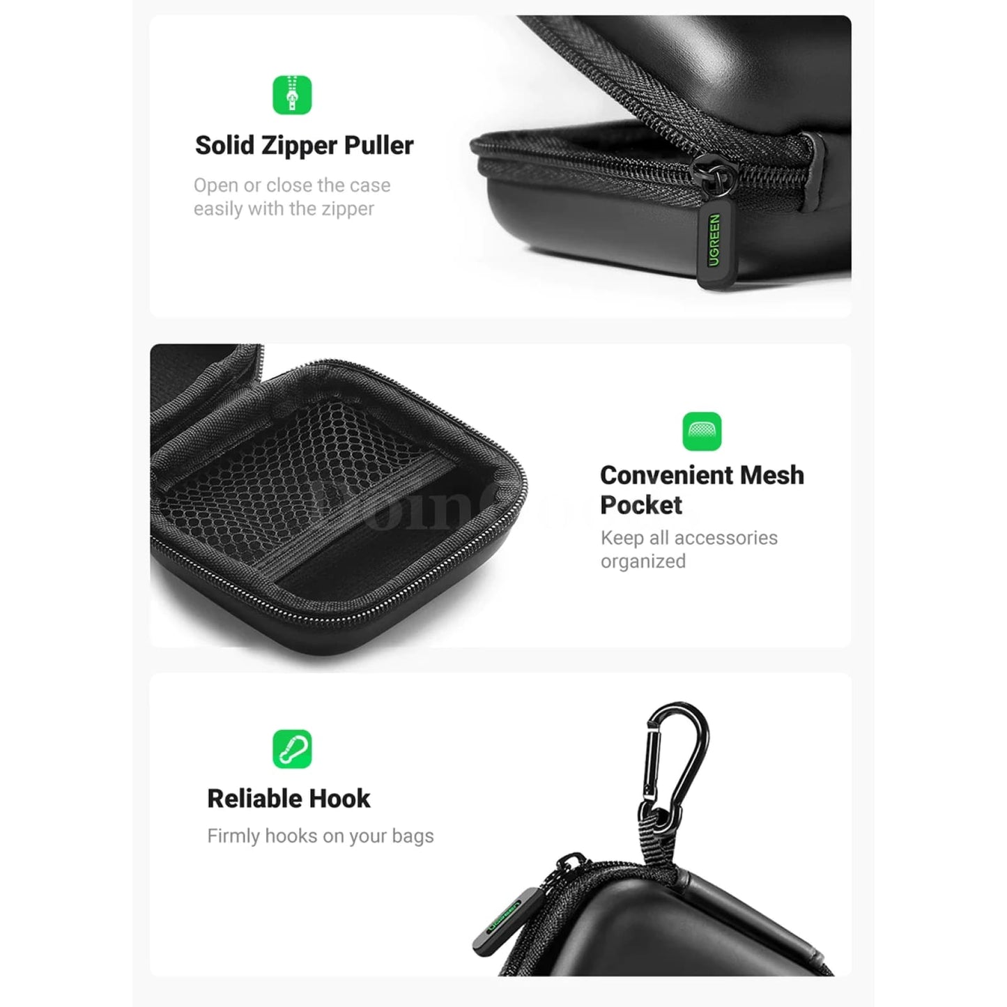 Ugreen Hard Earphone Case Headphone Bag Cover For Airpods Earpods Sennheiser 301635