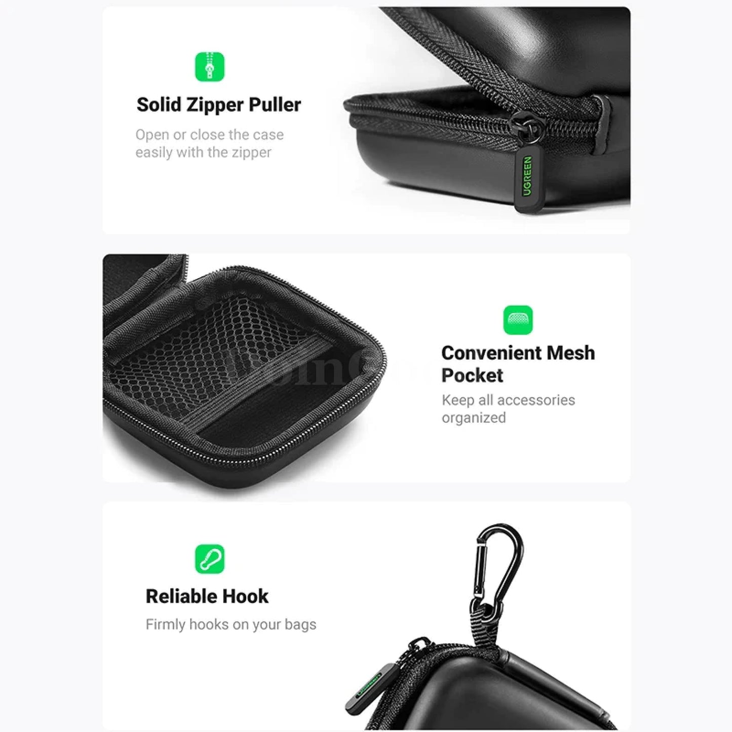 Ugreen Hard Earphone Case Headphone Bag Cover For Airpods Earpods Sennheiser 301635