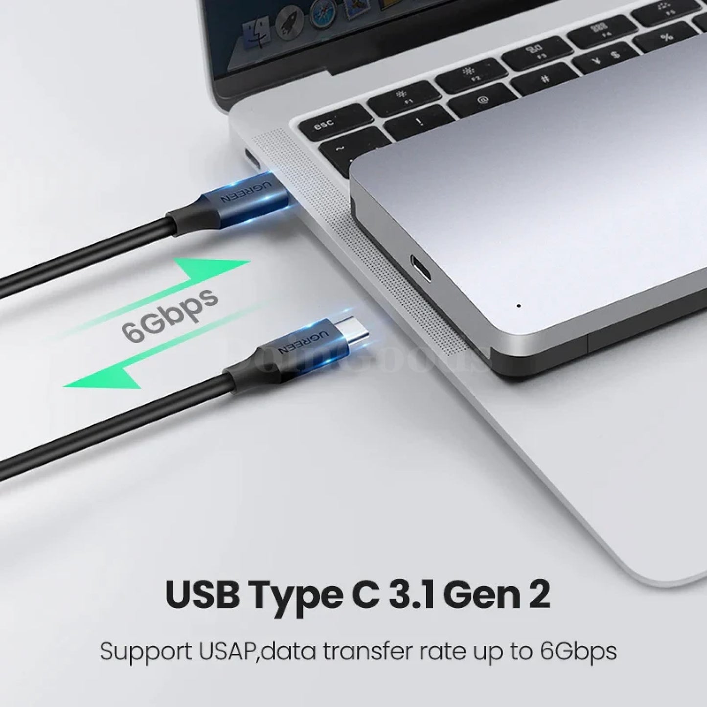 Ugreen Hdd Case 2.5 Sata Usb C 3.1 Gen 2 6Gbps External Hard Drive Aluminum Box 301635