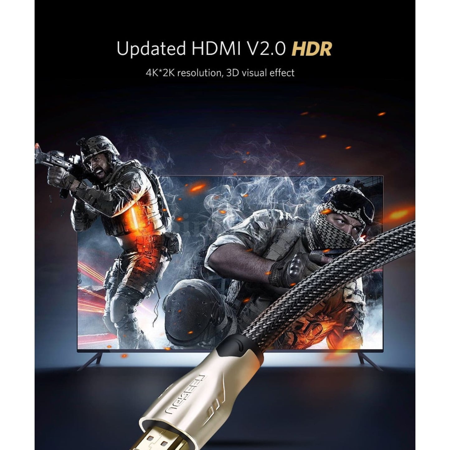 Ugreen Hdmi Cable 4K/60Hz - Audio Switch Splitter For Tv Box Ps4 301635