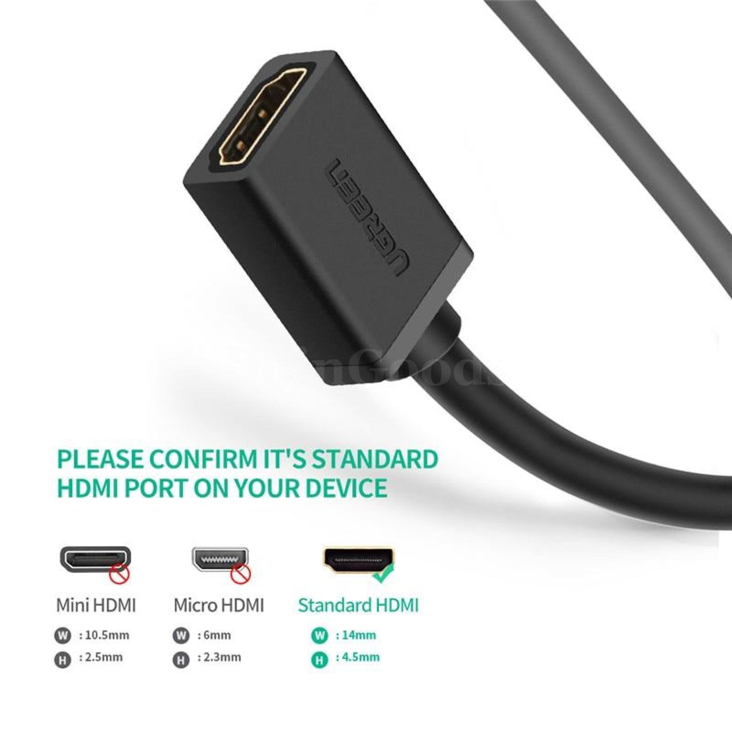 Ugreen Hdmi Extension Cable Extender Male To Female Cord Extention 1080P 4K 3D 301635