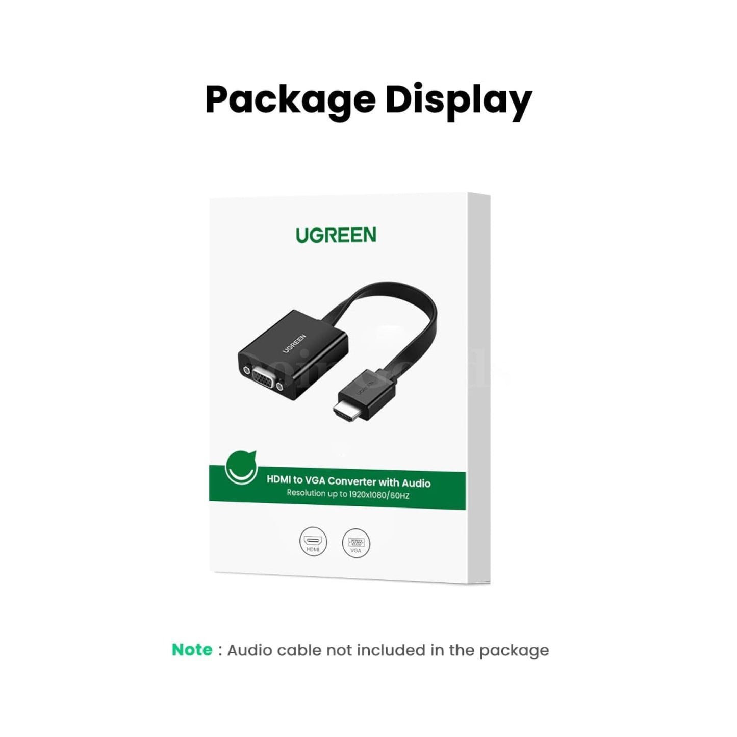 Ugreen Hdmi To Vga Adapter - 1080P Male Female Converter For Tv Box Pc 301635
