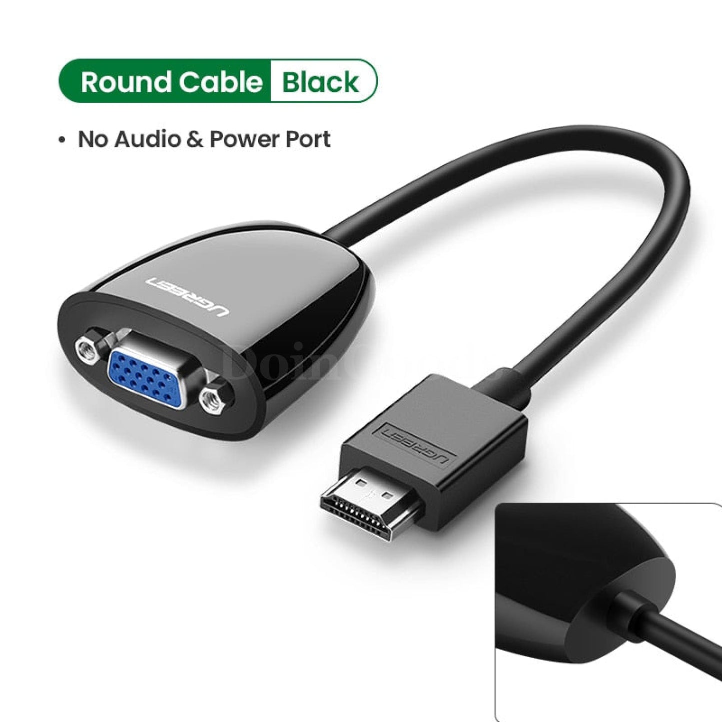 Ugreen Hdmi To Vga Adapter - 1080P Male Female Converter For Tv Box Pc Black No Audio / 16Cm 301635