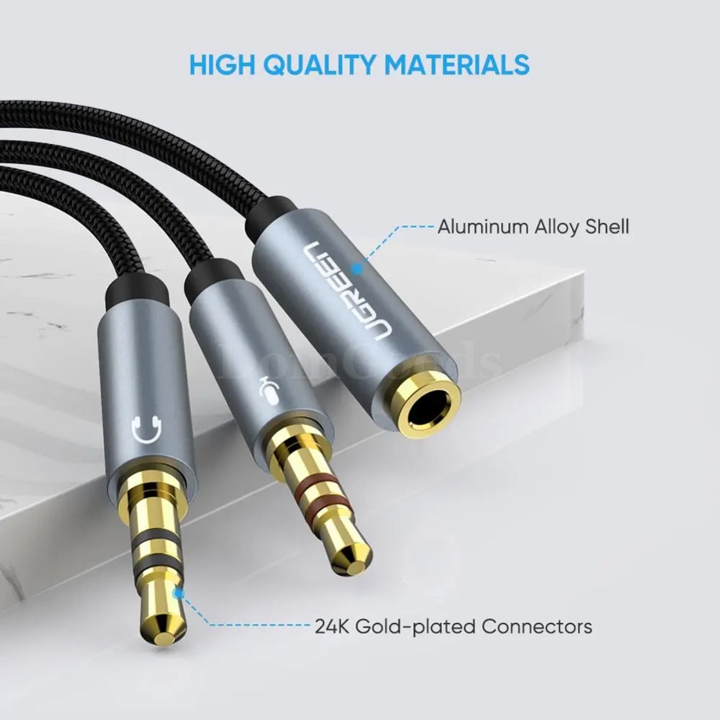 Ugreen Headphone And Mic Audio Splitter - 3.5Mm Female To Dual Male Y-Splitter Cable 301635