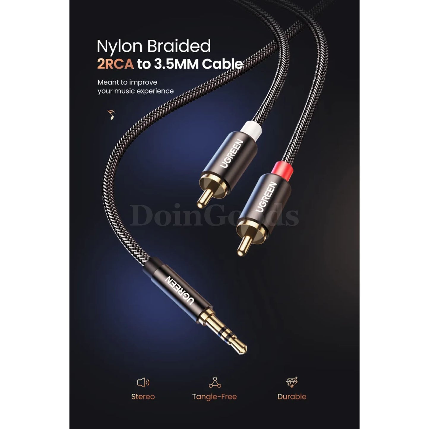 Ugreen Hifi Stereo Rca Cable - 2Rca To 3.5Mm Audio Aux With Y Splitter 301635