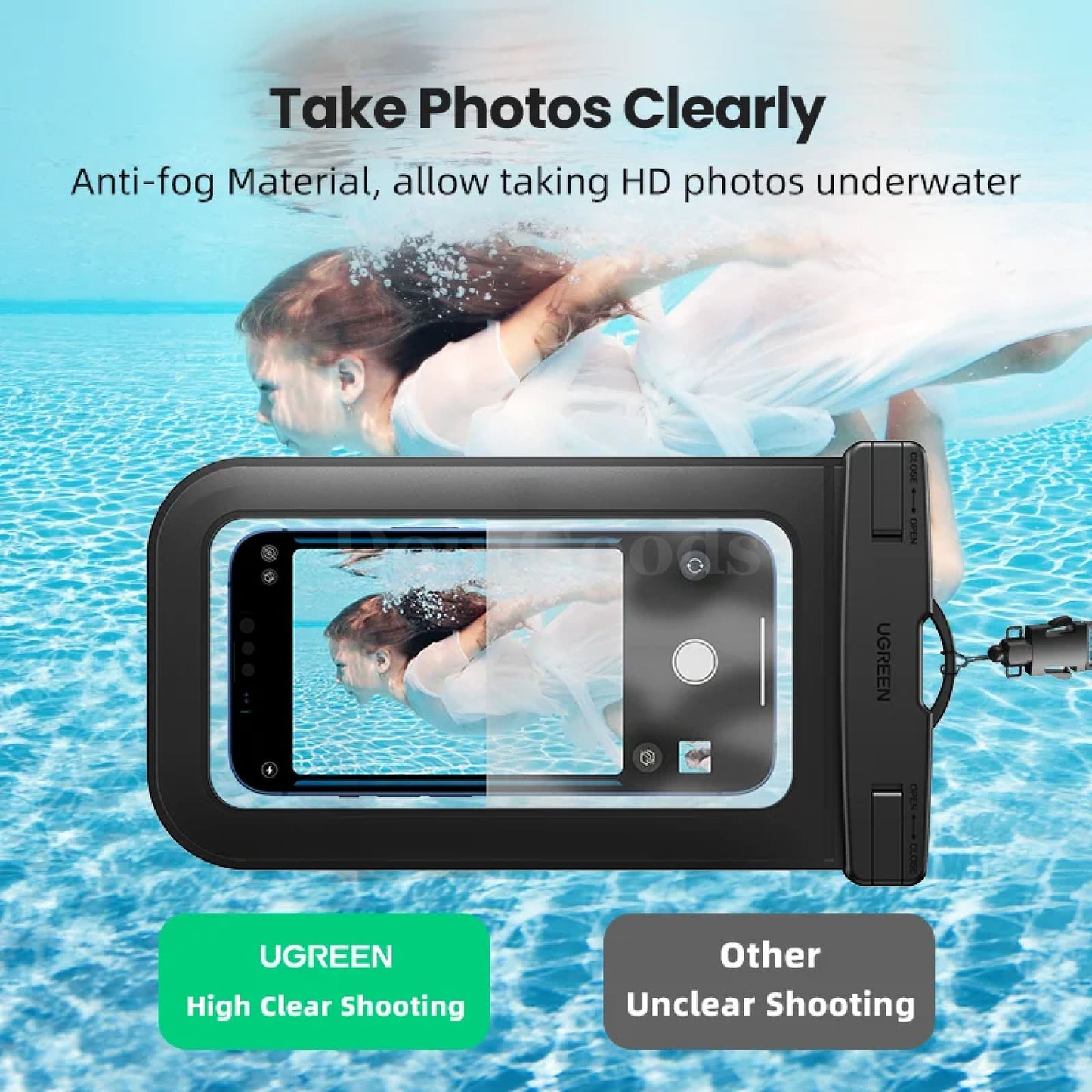Ugreen Ipx8 Waterproof Phone Case Bag Protective Universal Swim Pouch 301635