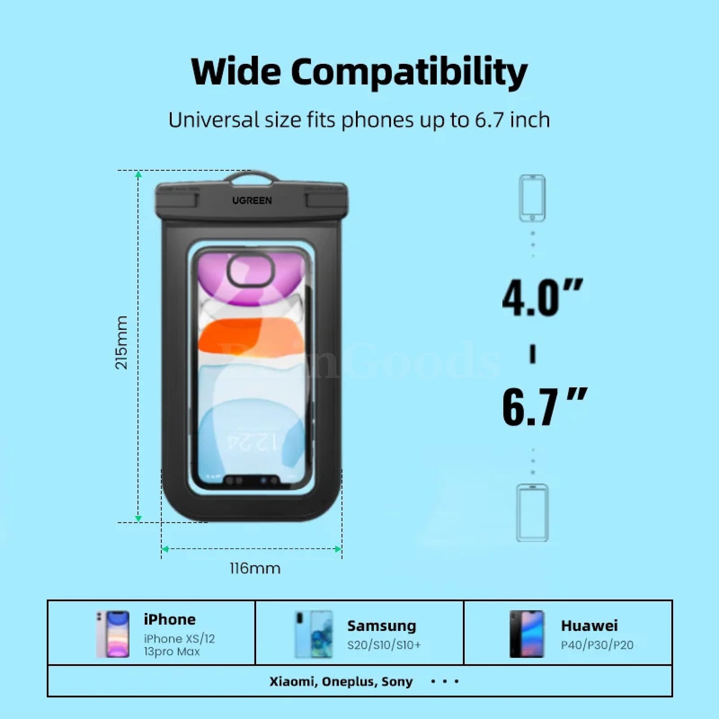 Ugreen Ipx8 Waterproof Phone Case Bag Protective Universal Swim Pouch 301635