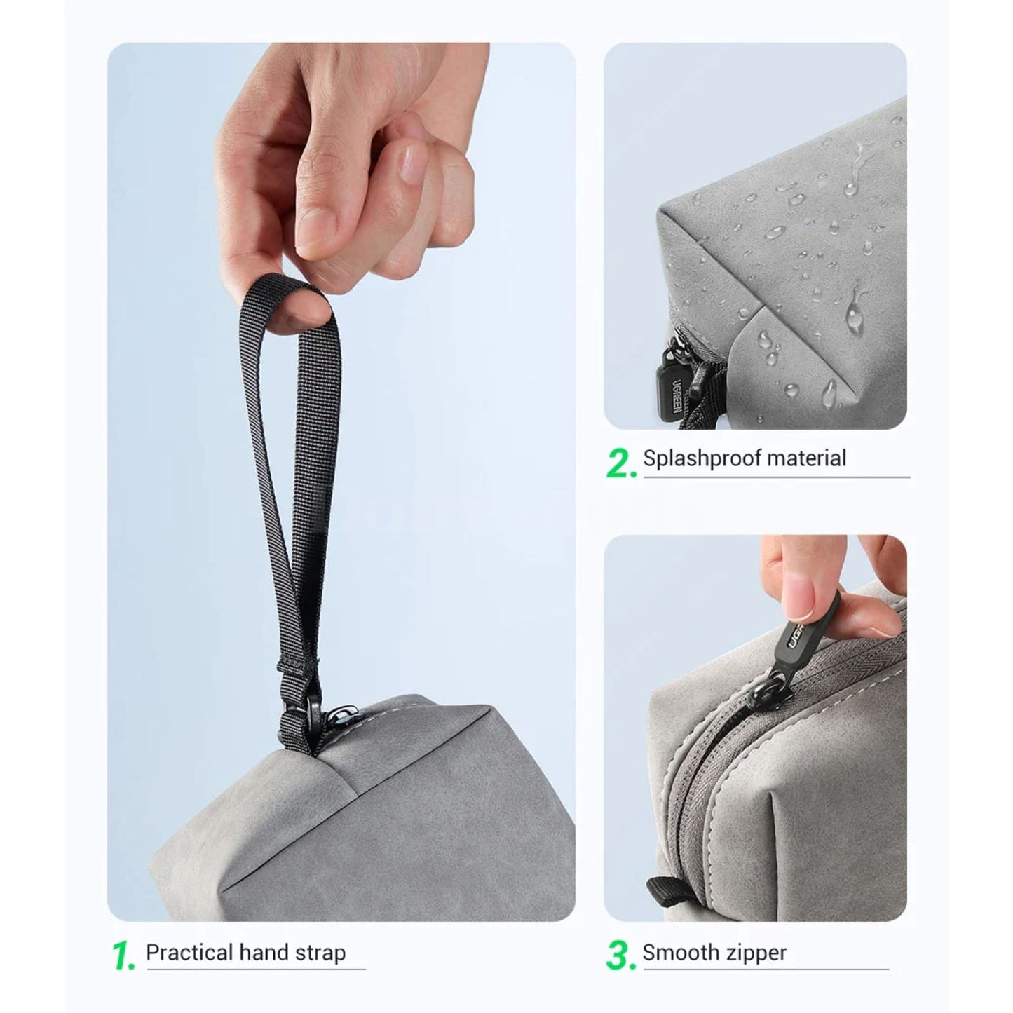 Ugreen Leather Organizer Bag Headphones Earphone Usb Cable Charger Accessories 301635